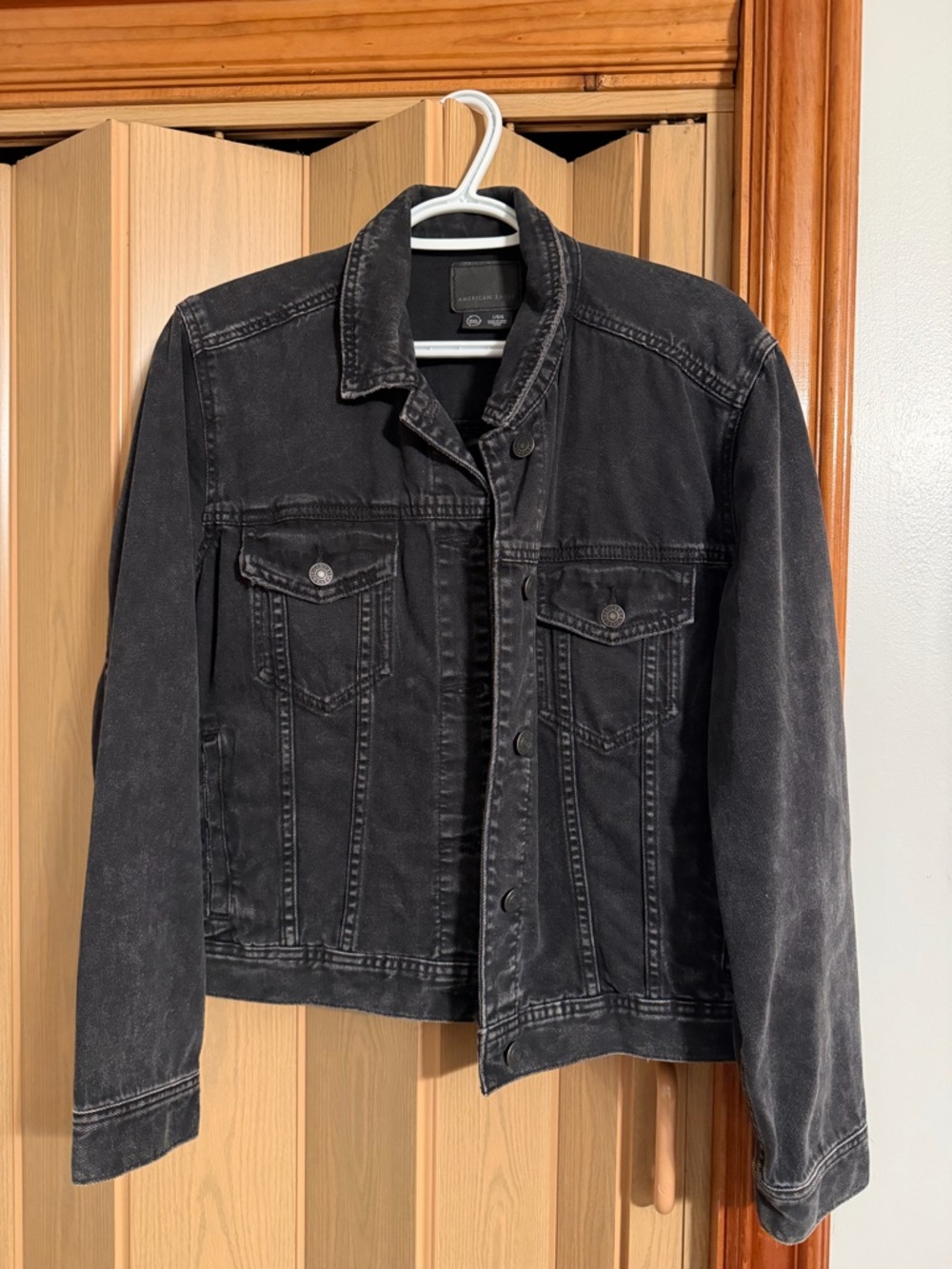 American Eagle Outfitters Black Washed Denim Jacket